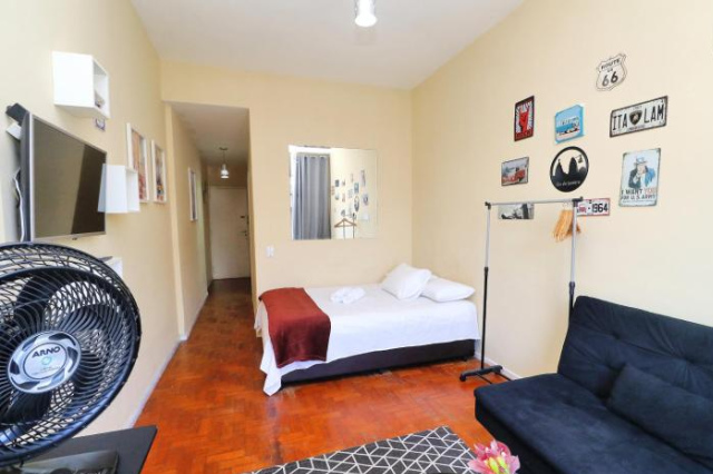 Studio simples com vista mar p/ 4 pessoas - Rio de Janeiro