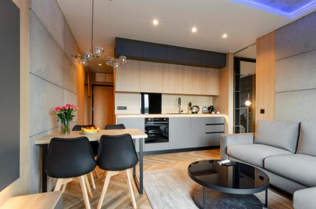 SKY Home- Wood Penthouse -Manufaktura, Parking, Klimatyzacja, Dostęp na Kod - Lodz