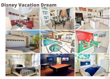 Disney Dream with Hot Tub, Pool, Xbox, Games Room, Lakeview, 10 min to Disney, Clubhouse
