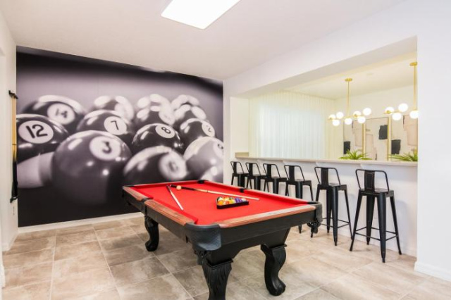 Brand New 9 Bedrooms House with Private Pool, Star Wars Game Room, Theme Rooms and Lake View SA2145 - Kissimmee